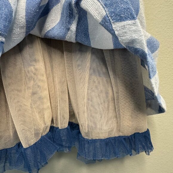 PINK CHICKEN Silver Striped Party Dress Girls 6 6Y Blue Peekaboo Petticoat Girl - Picture 8 of 10